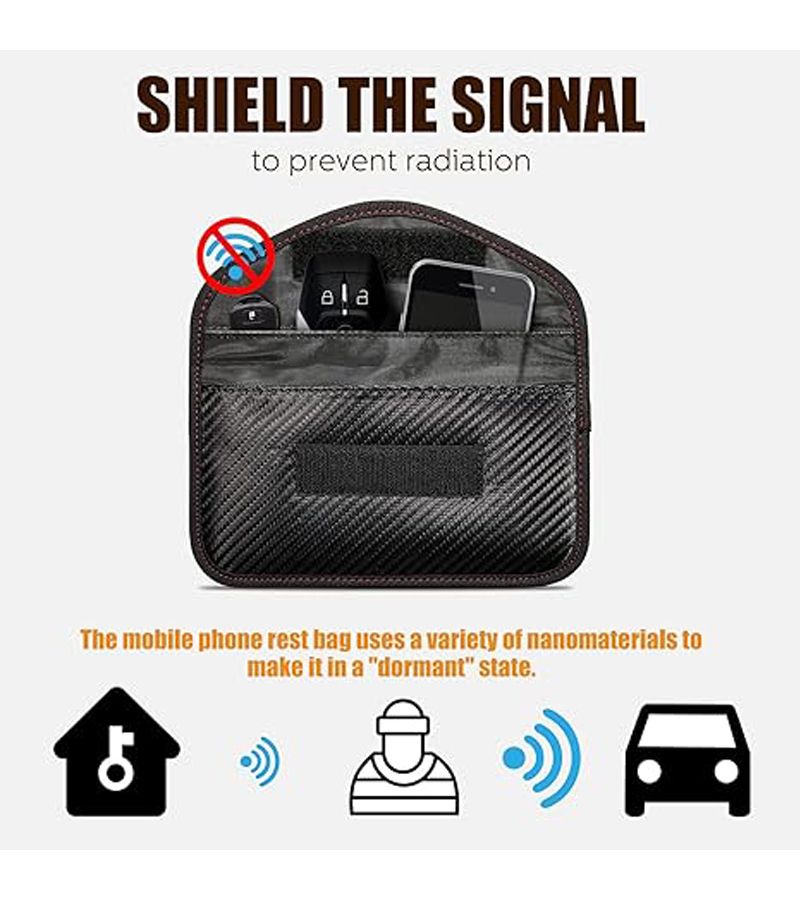 2pcs Black Faraday Bag Portable RFID NFC Signal Blocker Anti Positioning Phone Pouch - Image 1
