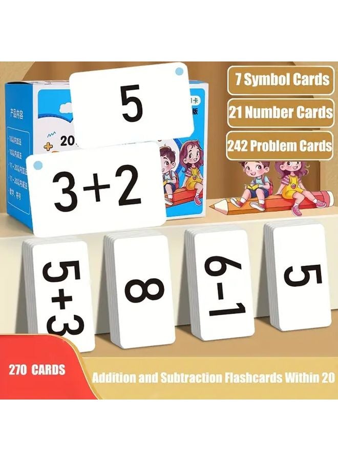 Addition And Subtraction Flashcards Within 20 Math Learning Cards Set Thickened Waterproof Paper With Ring Storage - Image 2