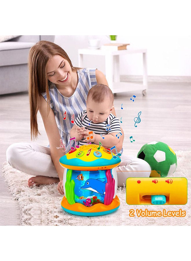 YelaJoy ألعاب الأطفال 4 في 1 جهاز عرض الموسيقى، وقت الدوران، تعلم الزحف الخفيف، ألعاب الأطفال الصغار هدية للأولاد والبنات  - Image 2