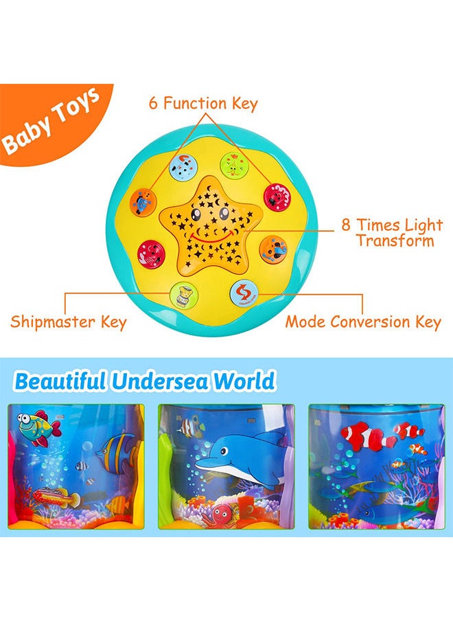 YelaJoy - Baby Toys 4-in-1 Music Projector Rotation Tumble Time Learning Crawl Light Baby Toys Toddler Boys Girls Gift - Image 1