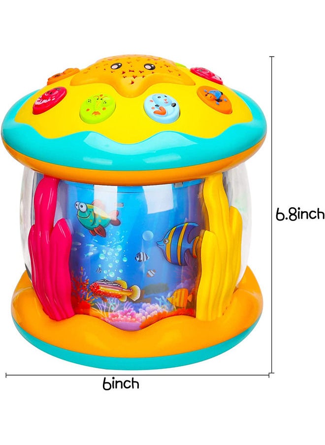 YelaJoy - Baby Toys 4-in-1 Music Projector Rotation Tumble Time Learning Crawl Light Baby Toys Toddler Boys Girls Gift - Image 1