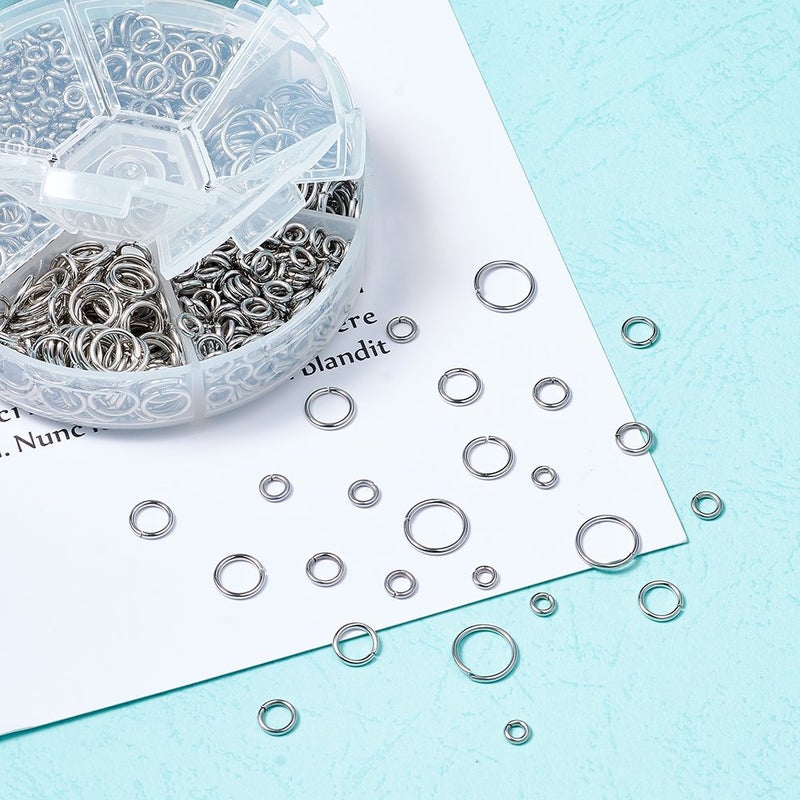 KISSITTY 1400pcs 4-10mm Assorted Stainless Steel Open Jump Rings 1mm Thick for DIY Jewelry Chainmail Making - Image 4