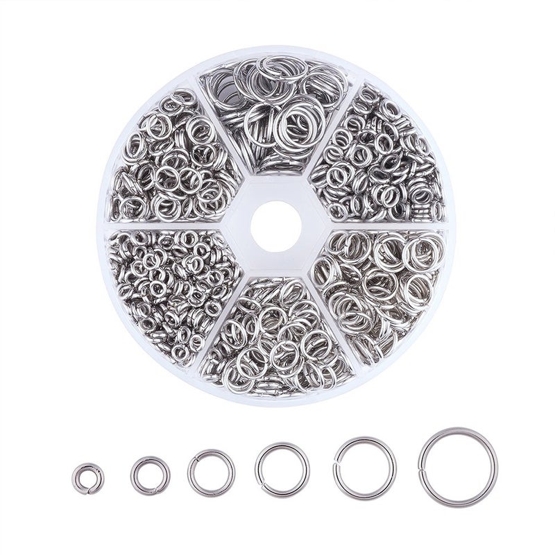 KISSITTY 1400pcs 4-10mm Assorted Stainless Steel Open Jump Rings 1mm Thick for DIY Jewelry Chainmail Making - Image 1