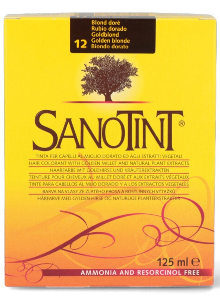 Sanotint Classic Hair Color Golden Blonde 12 - Natural Permanent Hair Dye, 125 ml  - Image 2
