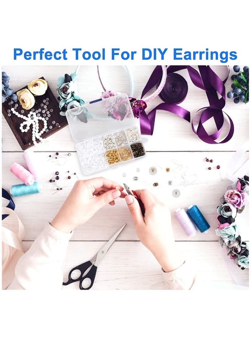 Captaintech Earring Backs for Studs, 10 Styles Earring Backings Clips Bullet Shape Earring Backs Alloy Rubber Plastic Earring Stoppers for Any Style of Earrings  - Image 4
