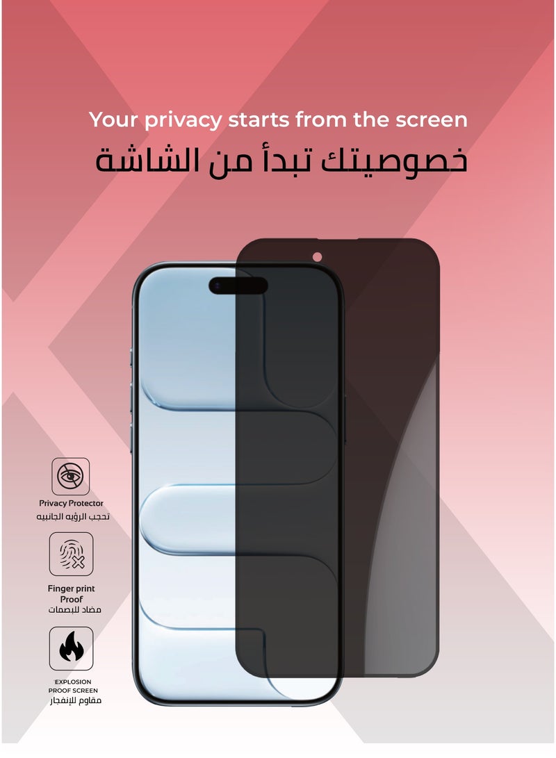 Xonda 3-in-1 protection package for iPhone 17 Air - anti-yellowing clear case, shatter-resistant privacy screen protection, high-definition camera lens protection. - Image 2