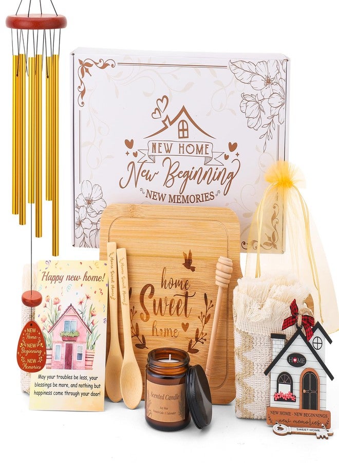 Hoemwarm House Warming Gifts New Home,10 Pcs New House Essentials Closing Gifts for Homebuyers,Gift Basket with Serving Boards Realtors Closing Gift for Women Men - Image 1