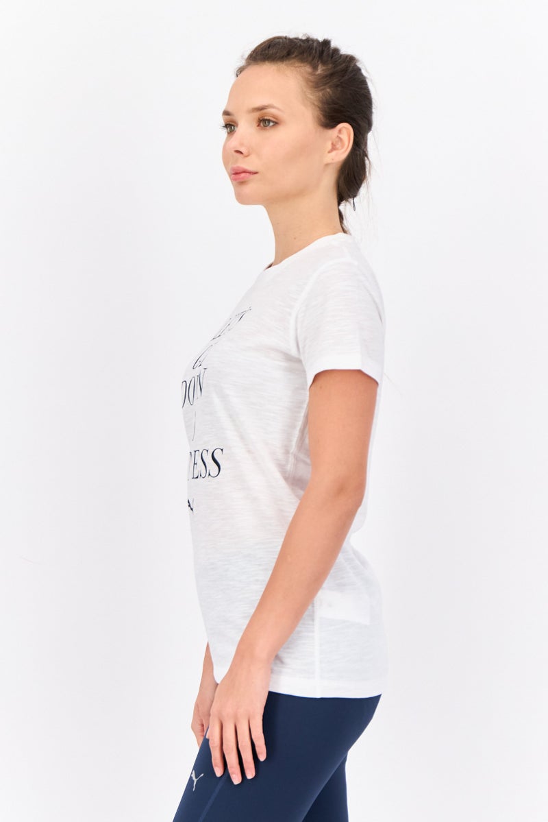 PUMA Women Sportswear Fit Short Sleeve Training T-Shirt, White/Black - Image 2