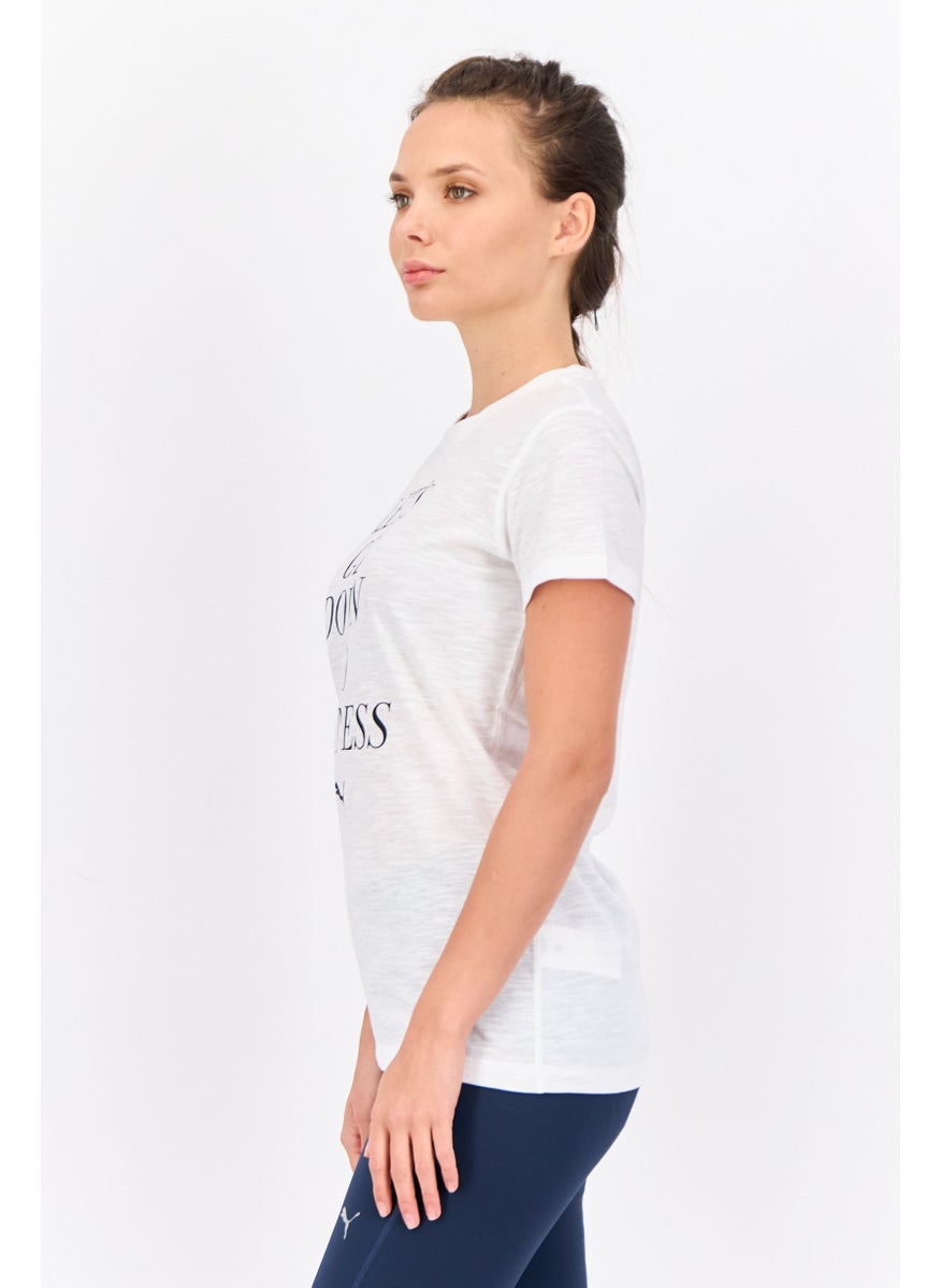 PUMA Women Sportswear Fit Short Sleeve Training T-Shirt, White/Black  - Image 2