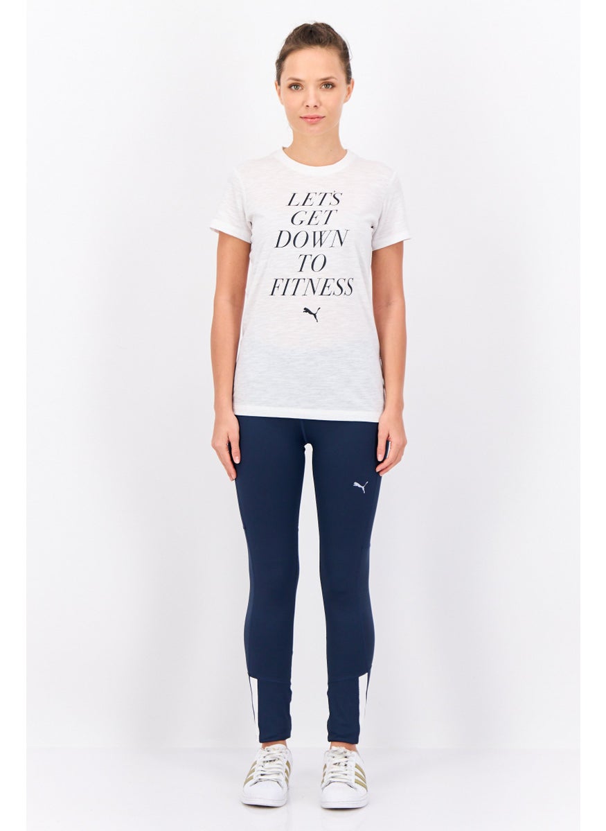 PUMA Women Sportswear Fit Short Sleeve Training T-Shirt, White/Black  - Image 4