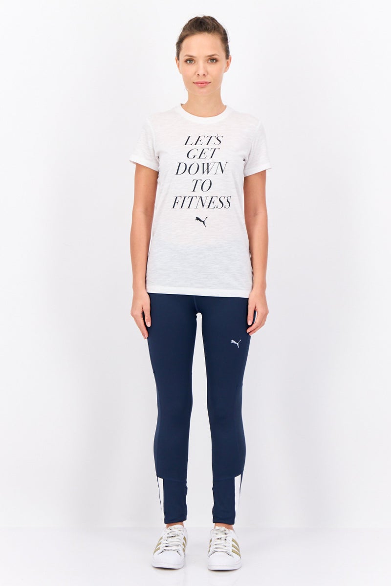 PUMA Women Sportswear Fit Short Sleeve Training T-Shirt, White/Black - Image 4
