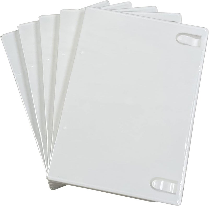 maxtek 5 Pack Maxtek Standard 14mm White Single Disc CD  DVD Cases with Outer Clear Artwork Insert Sleeve Compatible for Nintendo Wii Discs - Image 1