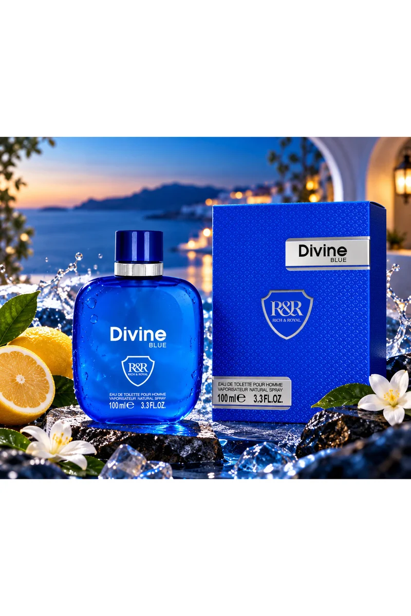 محبوب للعطور Divine Blue Eau de Toilette Pour Homme 100ml | Fresh Citrus, Aquatic & Musk Fragrance