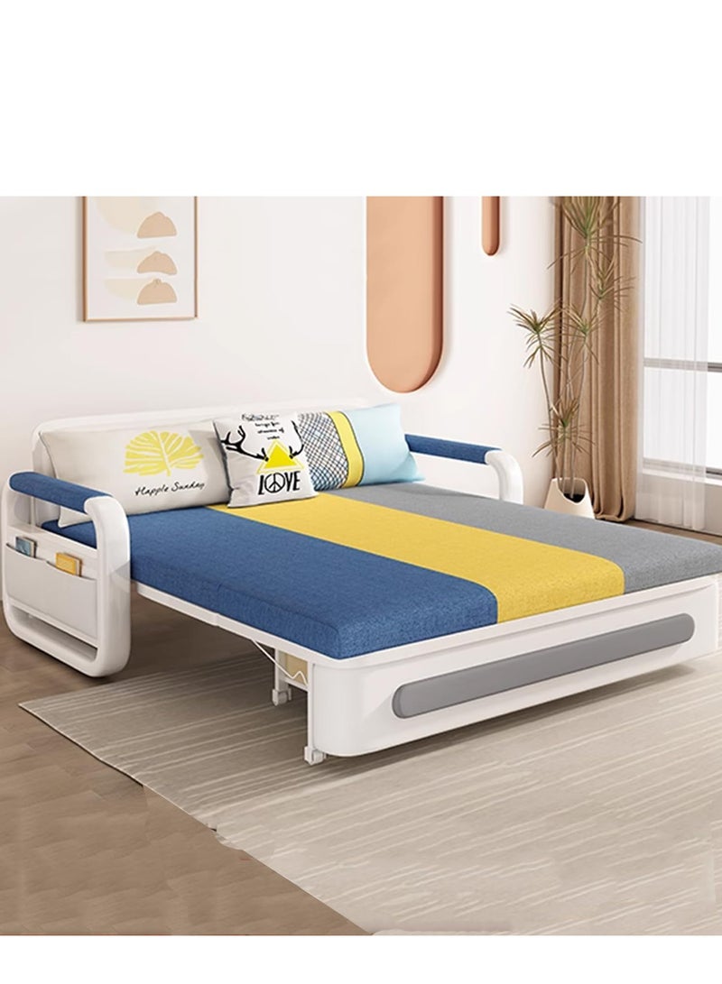 سرير أريكة، أريكة سرير، سرير أريكة قابل للسحب 2 في 1 مع كرسي استرخاء للتخزين لغرفة المعيشة، سرير أريكة قابل للسحب، سرير أريكة فوتون قابل للطي، أريكة مريحة تتحول إلى سرير، أريكة من الكتان - Image 4