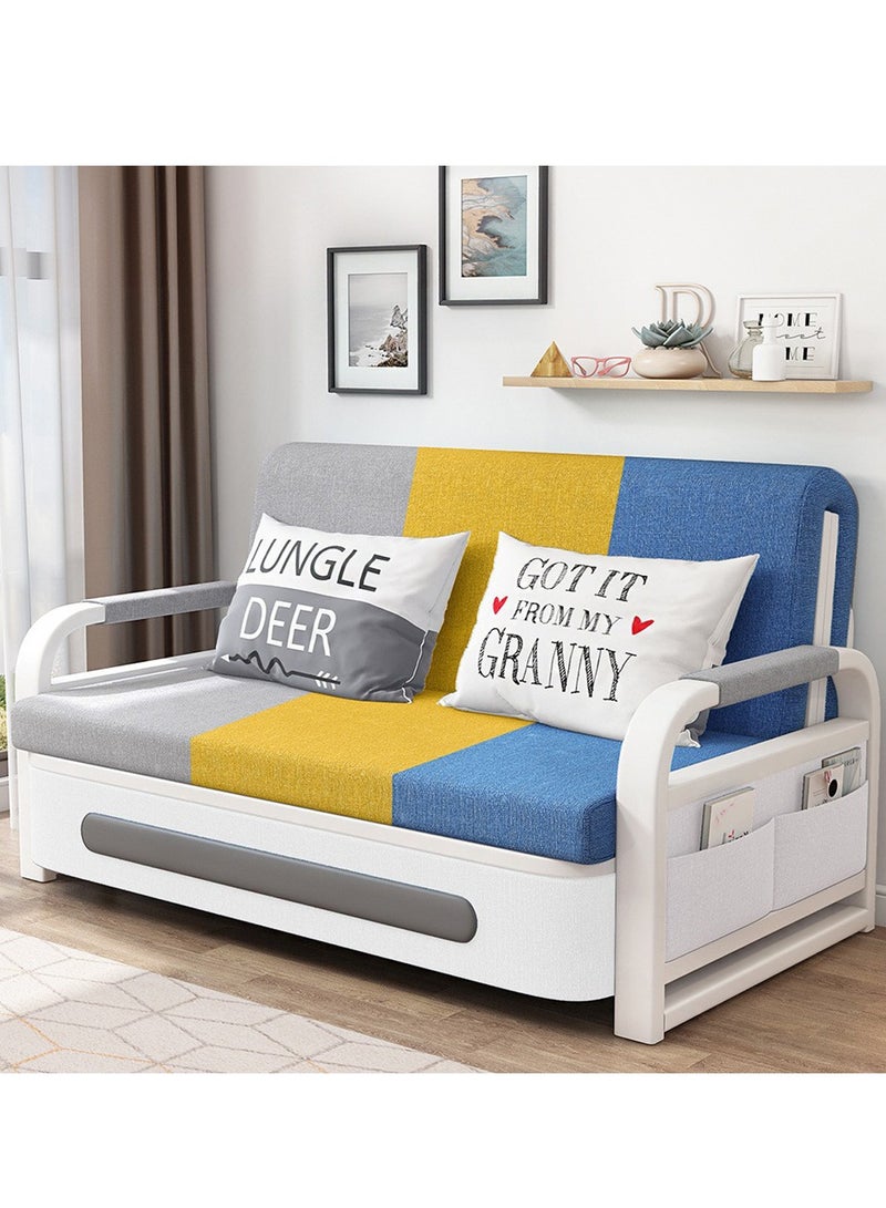 سرير أريكة، أريكة سرير، سرير أريكة قابل للسحب 2 في 1 مع كرسي استرخاء للتخزين لغرفة المعيشة، سرير أريكة قابل للسحب، سرير أريكة فوتون قابل للطي، أريكة مريحة تتحول إلى سرير، أريكة من الكتان - Image 1