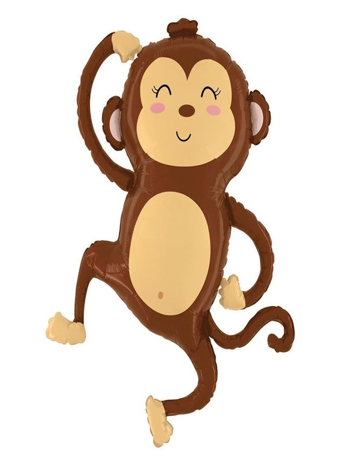 RSAAUD® 2Pc Jungle Theme Balloons, Jungle Safari Decorations Balloon, Animal Print Balloon Set For Kids Boys Girls Party Combo Item Lion, Tiger, Zebra, Monkey, Giraffe 32inch Balloon (Monkey 32") - Image 1