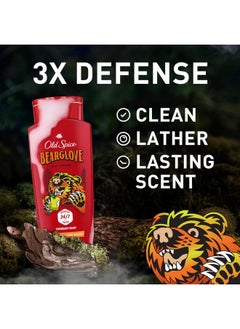 Old Spice Old Spice Body Wash for Men, 3X Defense, 24/7 Shower Fresh with Long Lasting Lather, Bearglove Scent, 24 fl oz (Pack of 4)  - Image 2
