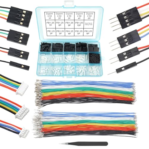 elechawk PB125 to Dupont 254mm Connectors and Cables Kit Compatible with Molex PicoBlade 125mm Pitch Connectors 20cm Wires for Pixhawk248 - Image 1