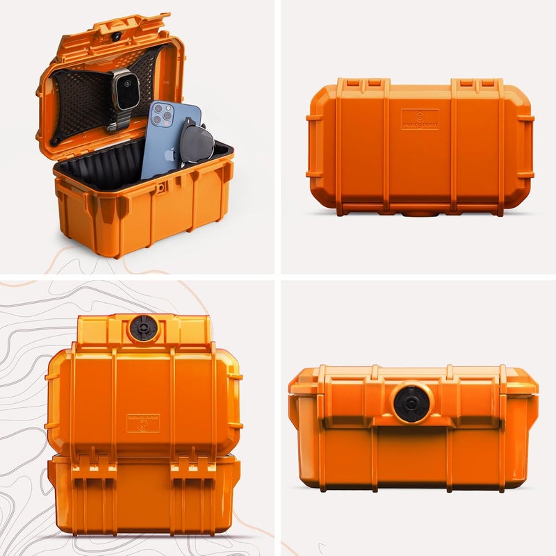 EVERGREEN 58 Waterproof Dry Box Protective Case - Travel Safe/Mil Spec/USA Made - for Cameras, Lenses, Phones, Pistols, First Aid, Boating, Water Sports, Tacklebox, Ammo Can, Deck Boxes (Orange) - Image 2