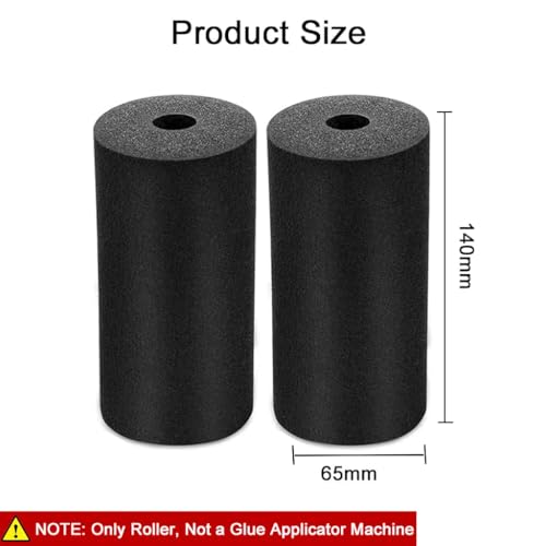 Serplex® 2Pcs 6 Inches Glue Applicator Roller Washable & Reusable Black Sponge Glue Roller Replacement for Manual Glue Applicator Sponge Roller for Professional Glue Rollers (Only Roller Included) - Image 2
