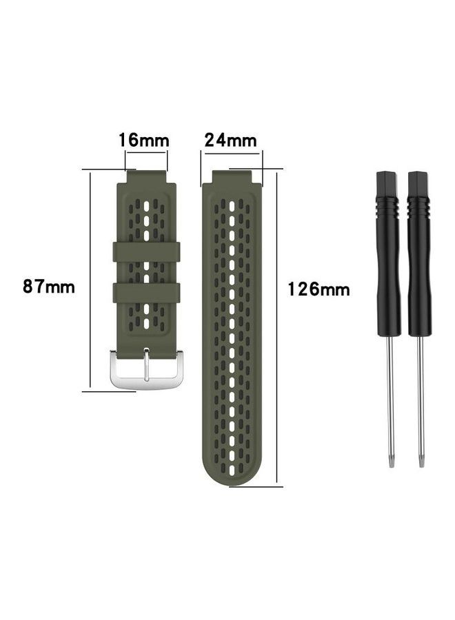 NIBEMINENT Two-Tone Silicone Replacement Band With 2 Screwdrivers For Garmin Approach S2/S4 Army Green/Black - Image 4