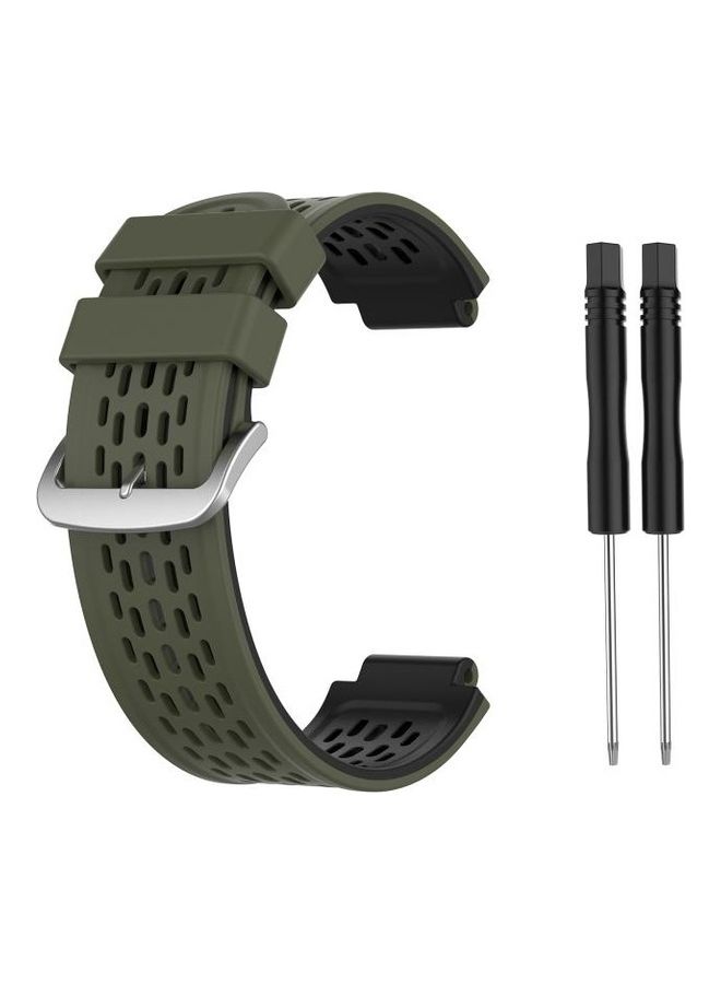 NIBEMINENT Two-Tone Silicone Replacement Band With 2 Screwdrivers For Garmin Approach S2/S4 Army Green/Black - Image 1