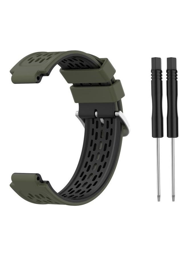 NIBEMINENT Two-Tone Silicone Replacement Band With 2 Screwdrivers For Garmin Approach S2/S4 Army Green/Black - Image 2