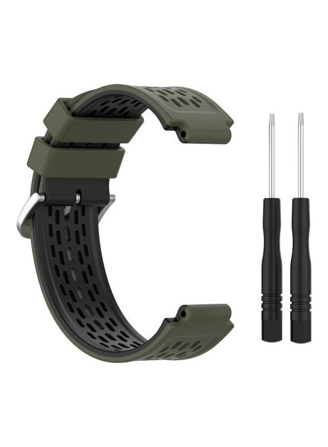 NIBEMINENT Two-Tone Silicone Replacement Band With 2 Screwdrivers For Garmin Approach S2/S4 Army Green/Black - Image 3