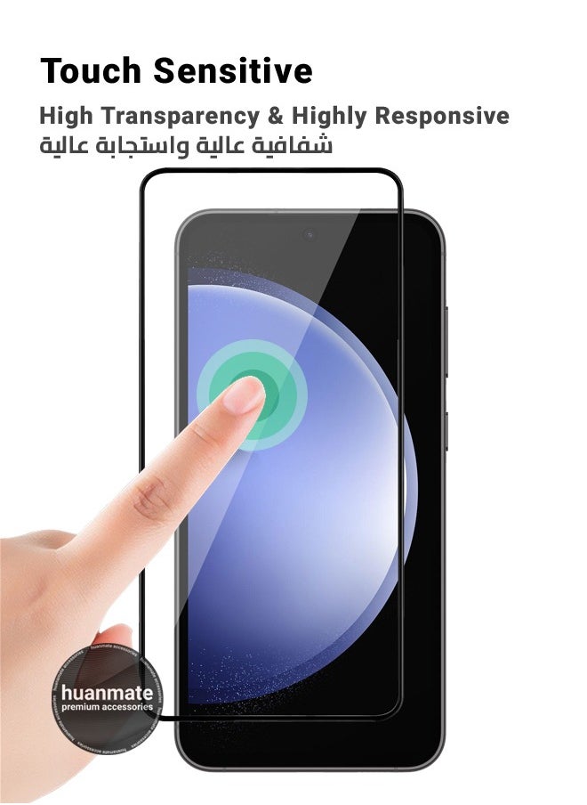 huanmate - Samsung Galaxy S23 FE Screen Protector – Premium Edge to Edge Tempered Glass, High Transparency, Delicate Touch, Anti-Explosion, Smooth Arc Edges, Easy Installation - Image 1