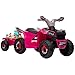 Aosom Kids ATV Quad Car with Back Trailer 6V Electric Ride On Car with Forward Backward Function WearResistant Wheels Ride on Toy for Toddlers Ages 1836 Months Pink - Image 2