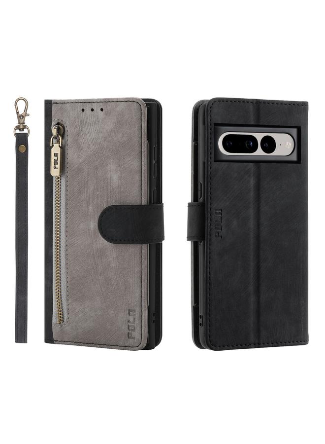 Case For Google Pixel 7 Pro Dual-color Zipper Wallet RFID Leather Phone Case