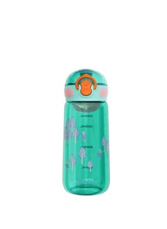 Kids Water Bottle with Straw, 450ML Measurement Handle BPA-Free for School, Children's Suction Nozzle Plastic Scale Cup Portable Pop Up Cover Learning Drinking Straw