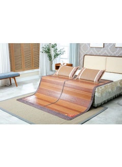 G BAMBOO G BAMBOOMultifunctional Portable Foldable DoubleSides Using SkinBreathable Ecofriendly Natural Bamboo Bed Mat for Cool Sleeping Tulip MatDouble B Size 5575inch 1419 meter 4763 feet  - Image 1