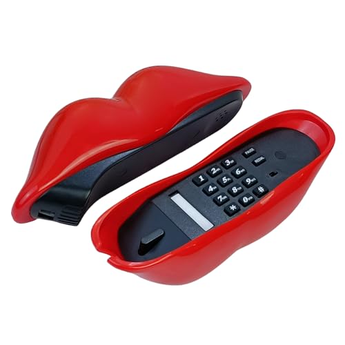 TelPal Red Mouth Telephone Wired Novelty Sexy Lip Phone Gift Cartoon Shaped Real Corded Landline Home Office Phones Furniture Decor - Image 5