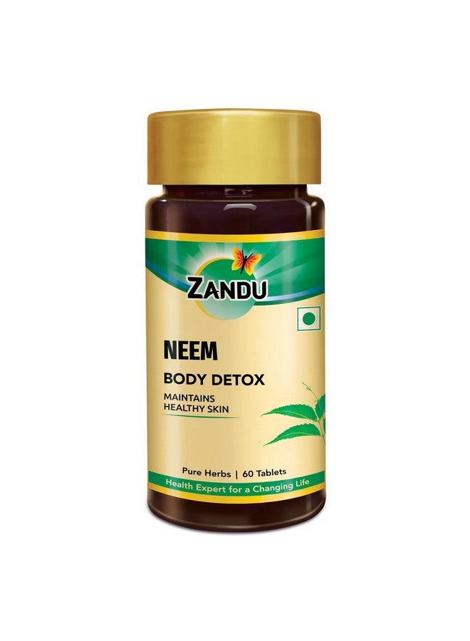 Zandu Indica (Neem) Tablets with Pure Neem Extract | Herbal Body Detox Supplement for Healthy Skin | Builds Immunity & Digestive Wellness | Plant-Based Formula | 60 Vegan Tabs - Image 1