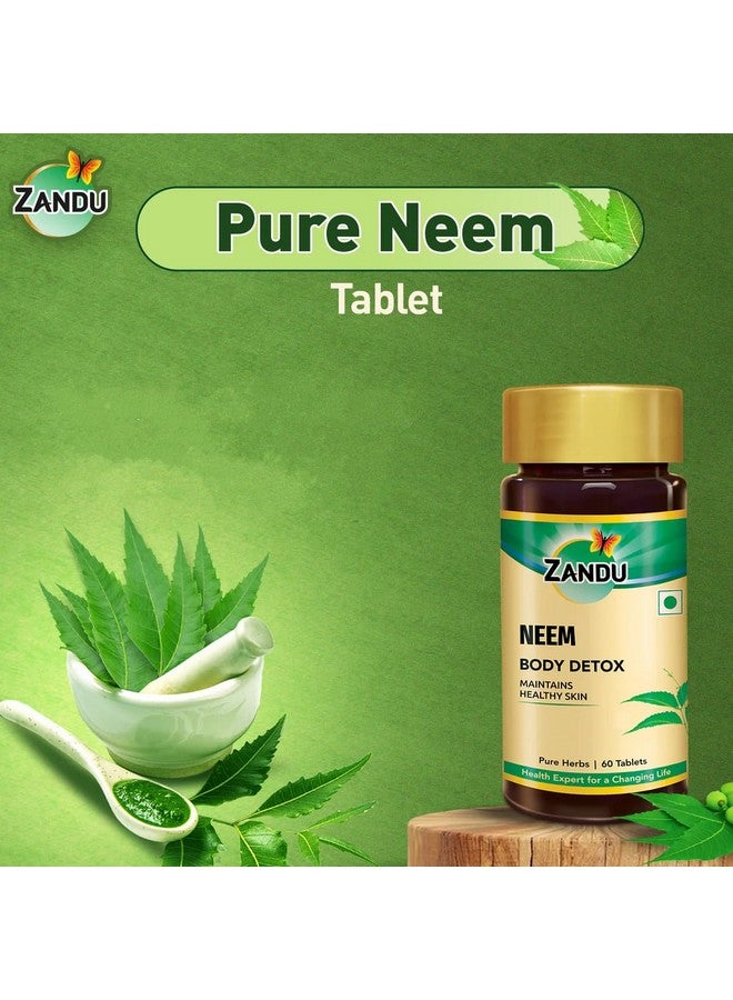 Zandu Indica (Neem) Tablets with Pure Neem Extract | Herbal Body Detox Supplement for Healthy Skin | Builds Immunity & Digestive Wellness | Plant-Based Formula | 60 Vegan Tabs - Image 5