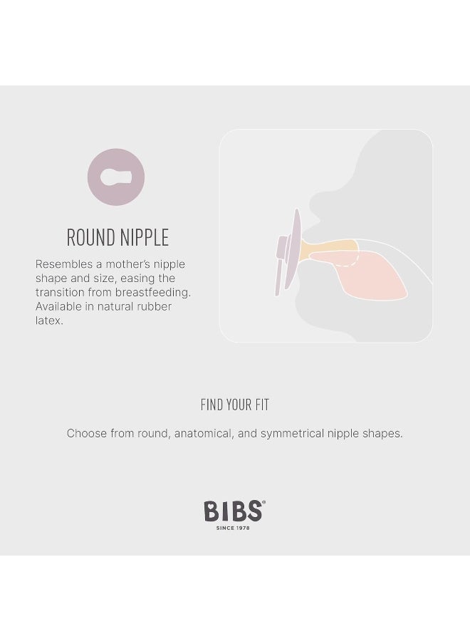 BIBS Pacifiers | Natural Rubber Baby Pacifier | Set of 2 BPA-Free Soothers | Made in Denmark | Cloud/Blush | Size 0-6 Months - Image 3