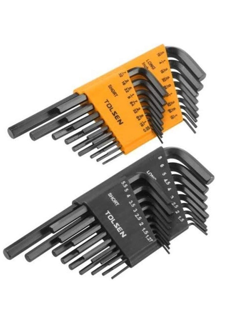 TOLSEN D3 Tool-Allen Key Set smallHigh quality and heavy duty 36pcs INCH & METRIC hex key set