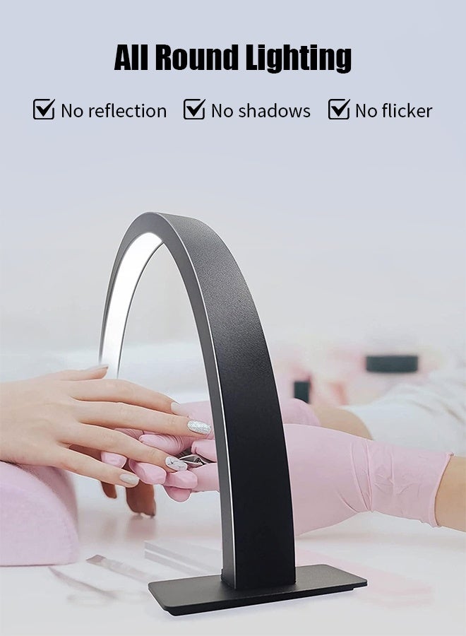 أبيكس قابل للطي نصف القمر مسمار مصباح مكتب ، ضوء الرموش أدى مسمار تكنولوجيا مصباح المكاتب ، نصف القمر ضوء ، أخصائي التجميل مصباح طاولة الرموش تمديد الرموش الأسود - Image 4