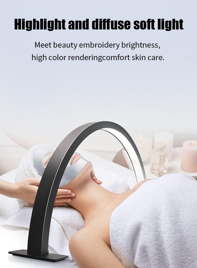 أبيكس قابل للطي نصف القمر مسمار مصباح مكتب ، ضوء الرموش أدى مسمار تكنولوجيا مصباح المكاتب ، نصف القمر ضوء ، أخصائي التجميل مصباح طاولة الرموش تمديد الرموش الأسود - Image 3