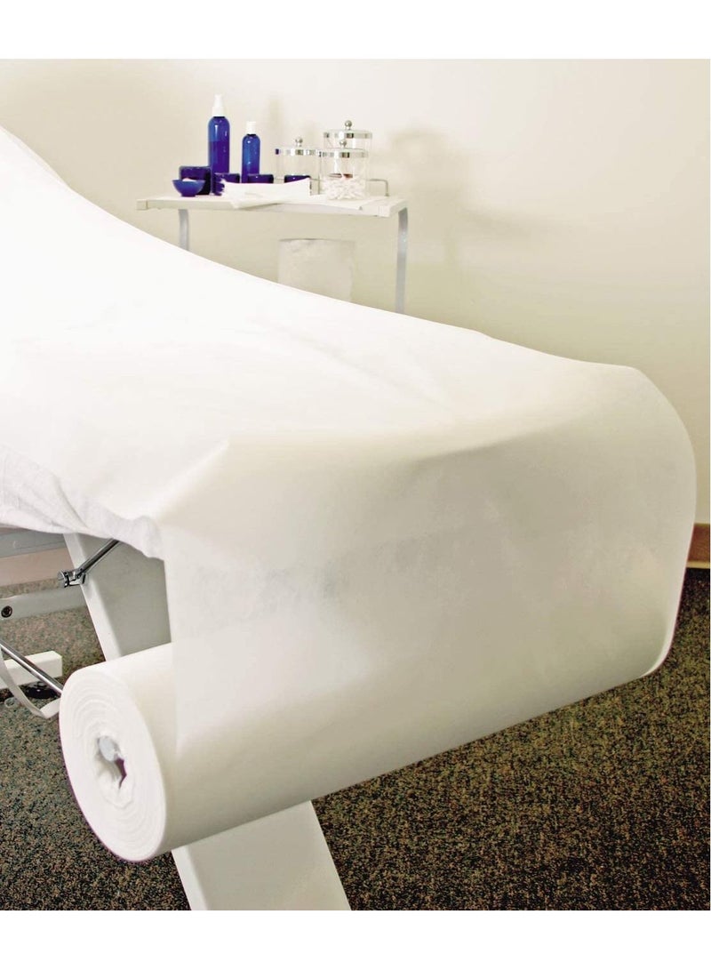 ماكس كير بكرات ملاءة سرير غير منسوجة من مستحضرات التجميل العضوية يمكن التخلص منها 1 لفة بيضاء ناعمة قابلة للتنفس وطاولة تدليك للوجه وصالون الوشم وغطاء سرير ورقية - Image 4