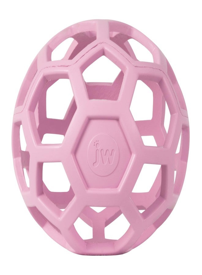 JW Pet HOL-ee Roller™, Dog Toy Puzzle Ball, Natural Rubber, Large (5.5” Inch Diameter), Pink - Image 1
