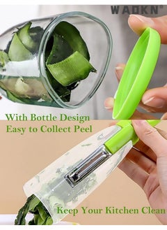 WAOKN Fruit and Vegetable Peeler with Holder | Multi-functional Potato Orange Apple Peeler for Kitchen | Kitchen Gadget Julienne Slicer with Storage | Easy Clean Peeler | Magic Peeler Shredder slicer  - Image 2