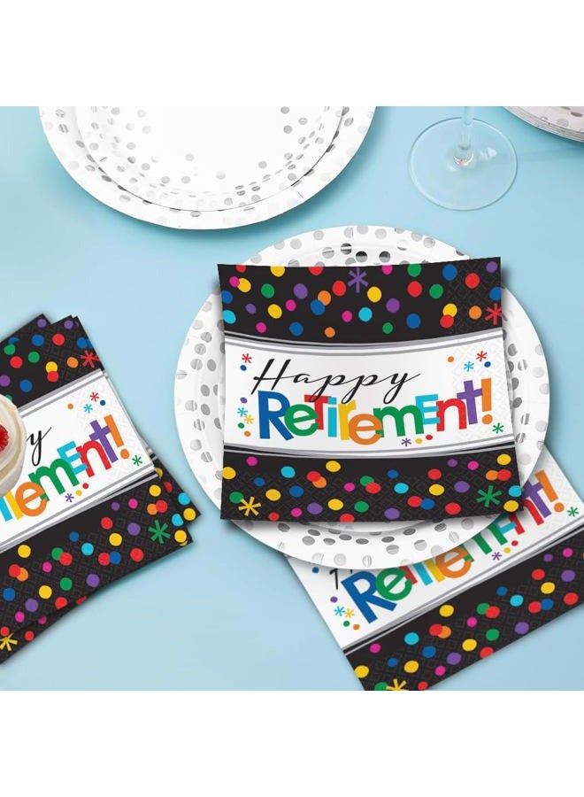 Amscan Officially Retired Multicolor Beverage Napkins - 5"x5" (Pack of 16), Perfect For Retirement Parties & Milestone Celebrations - Image 4