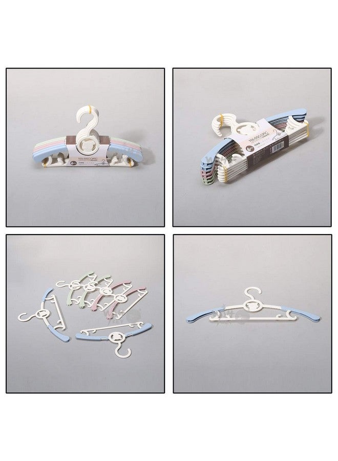 WISHKEY Telescopic Adjustable Anti Slip Plastic Hanger with Hooks for Kids Clothes Wardrobe Rack Set of 12 (Pack of 12, Multicolor) - Image 5