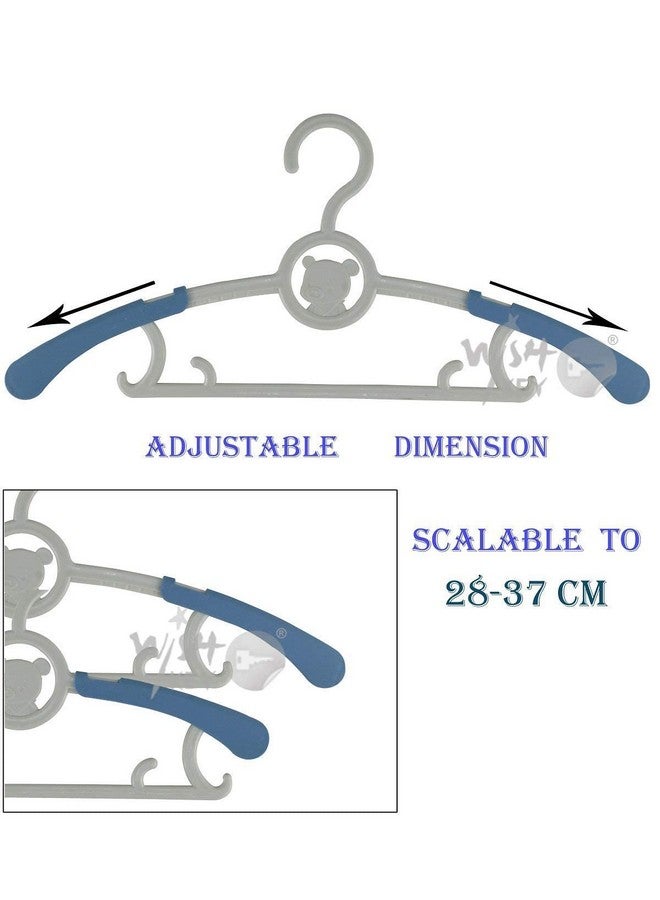 WISHKEY Telescopic Adjustable Anti Slip Plastic Hanger with Hooks for Kids Clothes Wardrobe Rack Set of 12 (Pack of 12, Multicolor) - Image 3