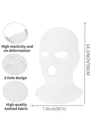 3 Hole Winter Knitted Mask, Outdoor Sports Full Face Cover Ski Mask Warm Knit Balaclava for Adult - view 4