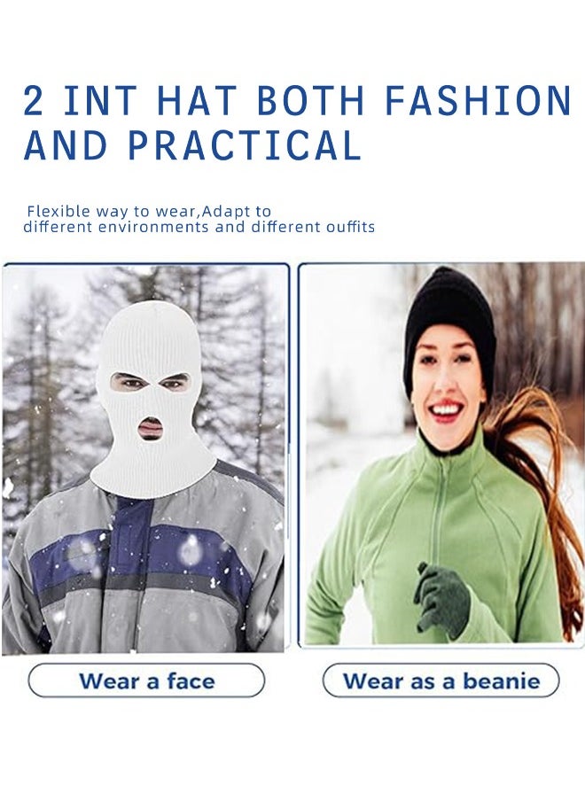 Lemon 3 Hole Winter Knitted Mask, Outdoor Sports Full Face Cover Ski Mask Warm Knit Balaclava for Adult  - Image 3
