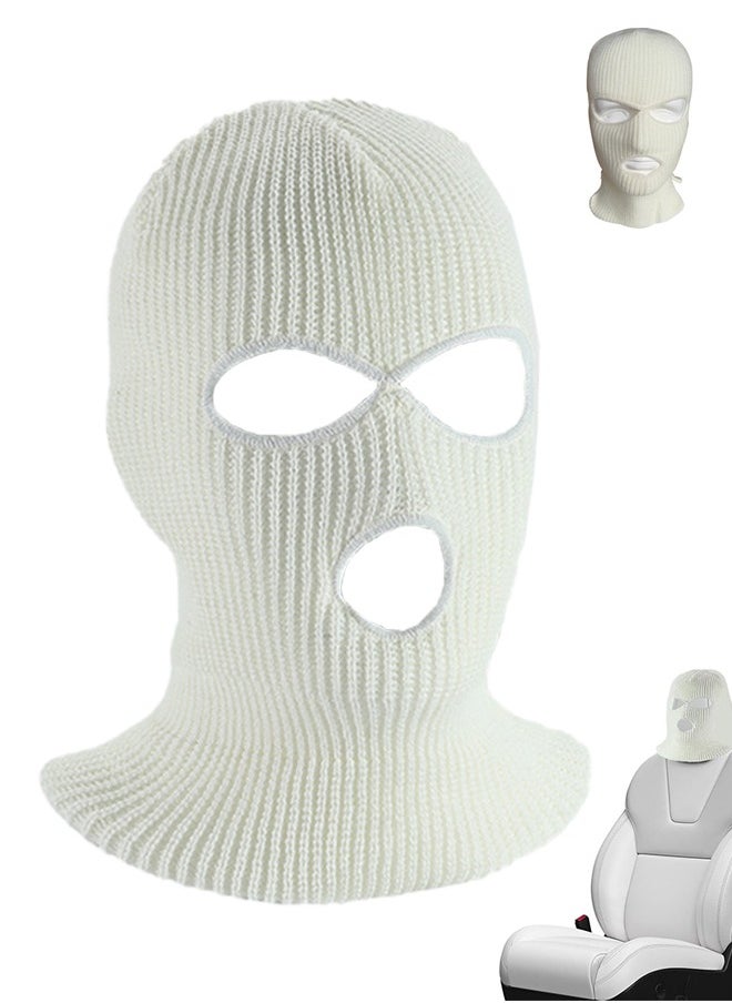 Lemon 3 Hole Winter Knitted Mask, Outdoor Sports Full Face Cover Ski Mask Warm Knit Balaclava for Adult  - Image 1