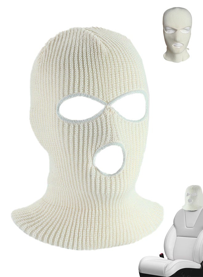 Lemon 3 Hole Winter Knitted Mask, Outdoor Sports Full Face Cover Ski Mask Warm Knit Balaclava for Adult - Image 1
